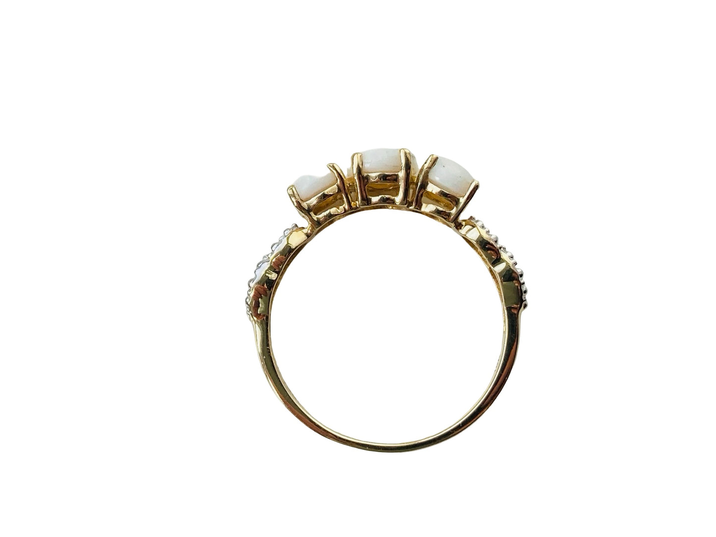 9ct Gold Opal & Diamond Ring