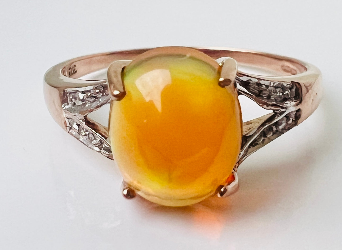 9ct Gold Opal & Diamond Ring