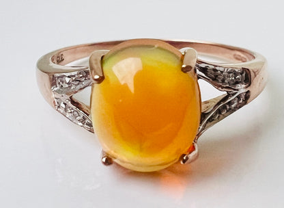 9ct Gold Opal & Diamond Ring