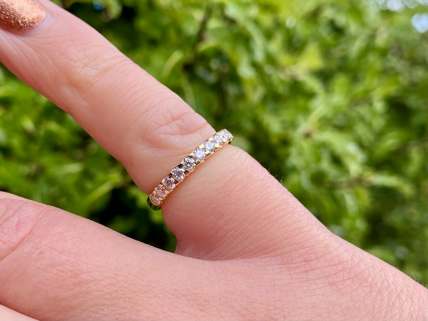 18ct Gold Half Band Diamond Ring