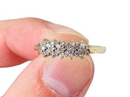 Vintage 9ct Gold Diamond Cluster Ring