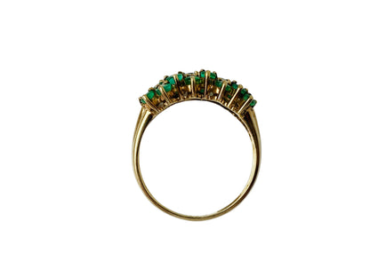9ct Gold Emerald & Diamond Ring