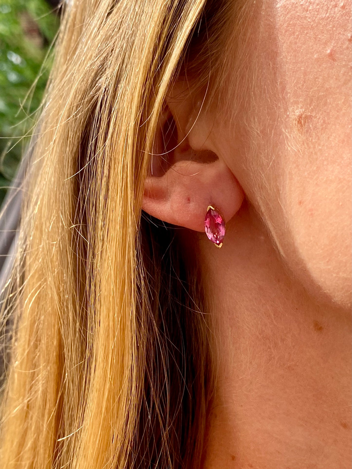 9ct Gold Pink Sapphire Earrings
