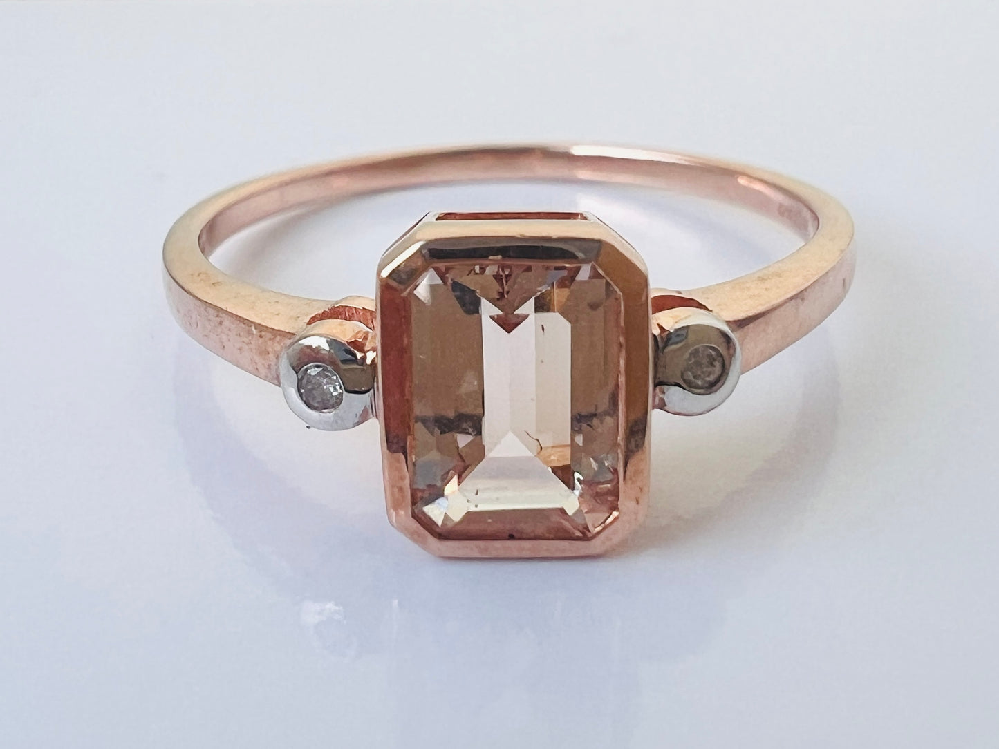 9ct Gold Morganite & Diamond Ring