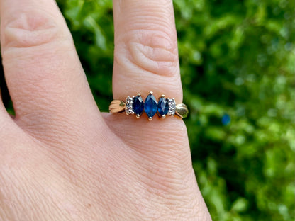 9ct Gold Sapphire & Diamond Ring