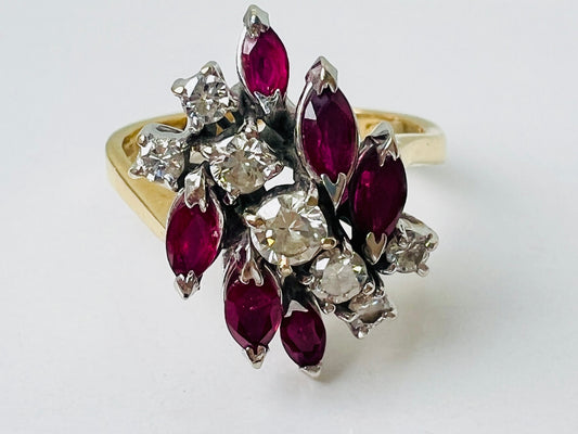 Vintage 18ct Gold Ruby & Diamond Ring