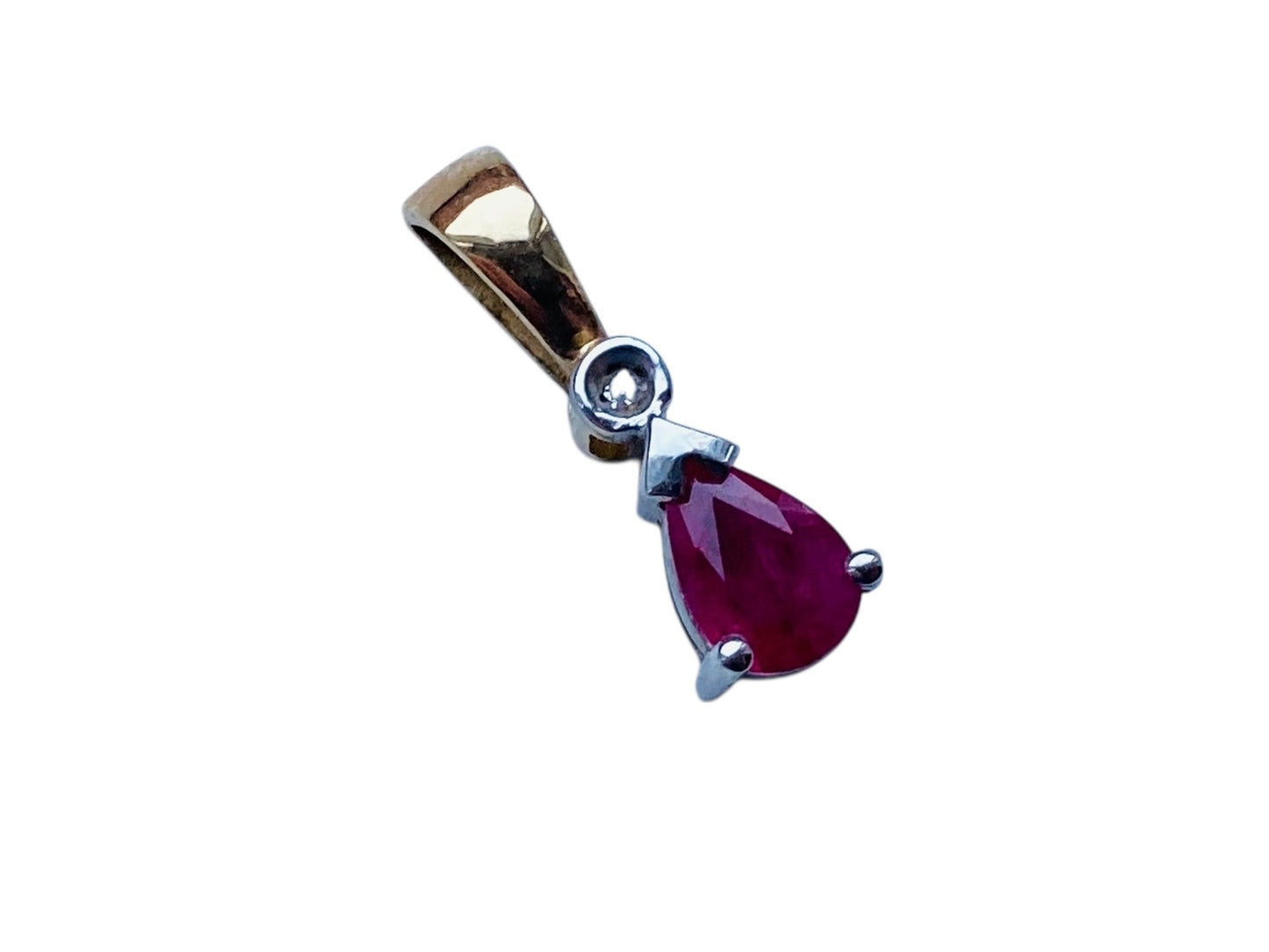 9ct Gold Ruby & Diamond Heart Pendant