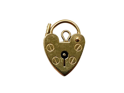 Vintage 9ct Gold Heart Padlock Clasp