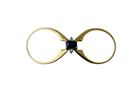Vintage 18ct Gold Sapphire & Tanzanite Flip Ring