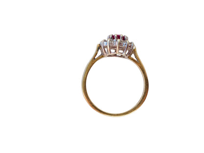 Vintage 9ct Gold Ruby & Diamond Ring