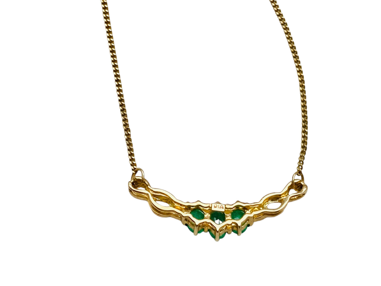 9ct Gold Emerald Pendant Necklace