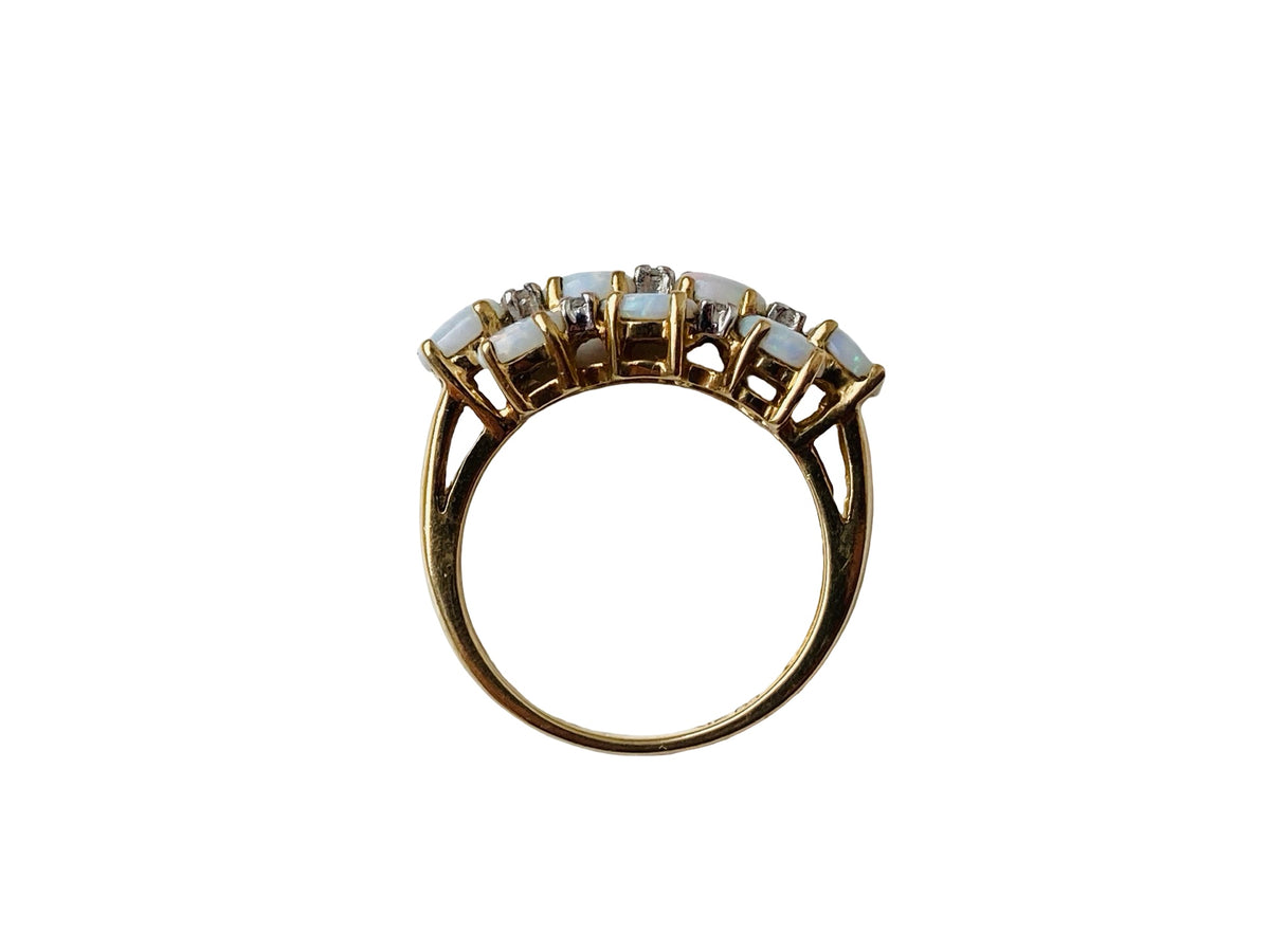 9ct Gold Opal & Diamond Ring