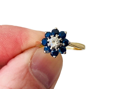 Vintage 18ct Gold Sapphire & Diamond Ring