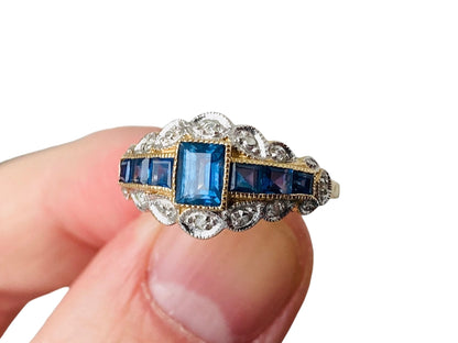 9ct Gold Luke Stockley Sapphire & Diamond Ring