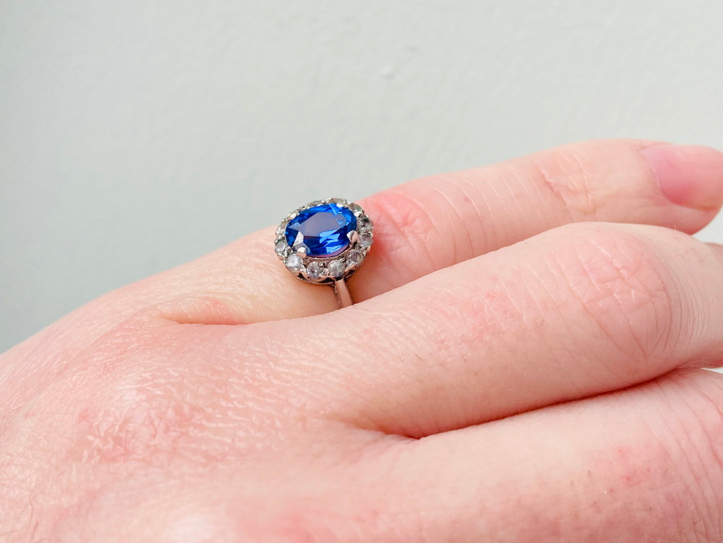 Vintage 9ct Gold Sapphire & Paste Ring