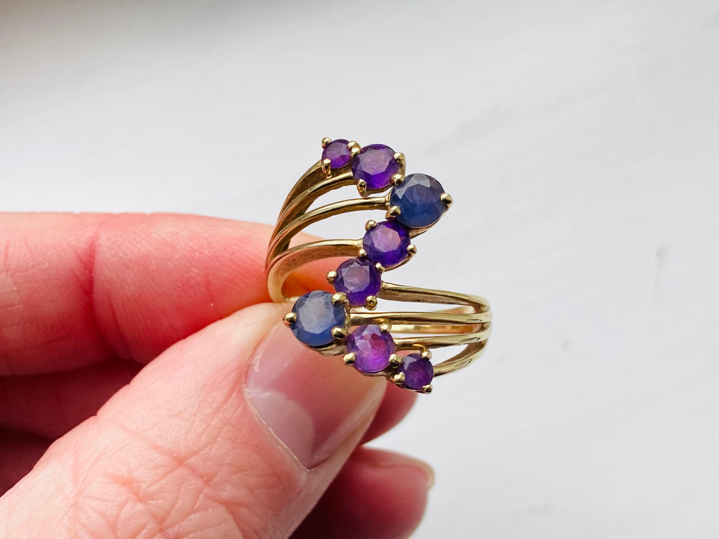 9ct Gold Amethyst & Iolite Ring