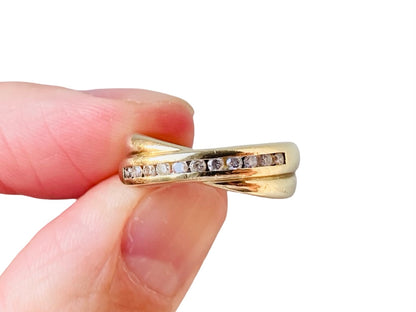 9ct Gold Diamond Crossover Ring