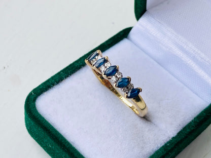 9ct Gold Sapphire & Diamond Ring