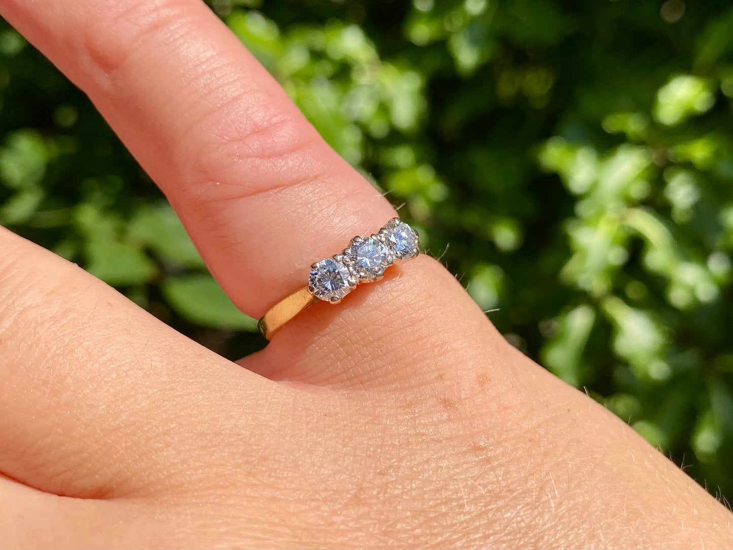 18ct Gold Three-Stone 0.68ct Diamond Ring