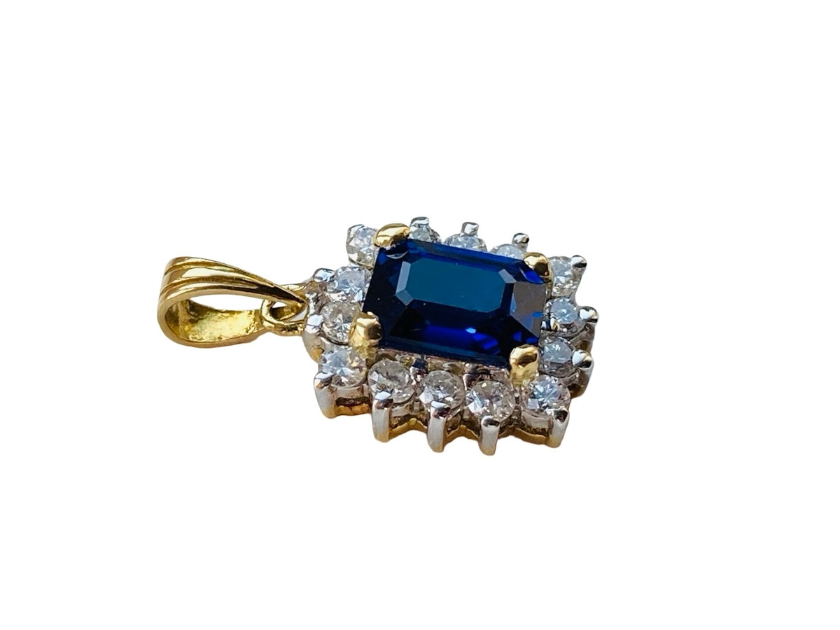18ct Gold Sapphire & Diamond Pendant