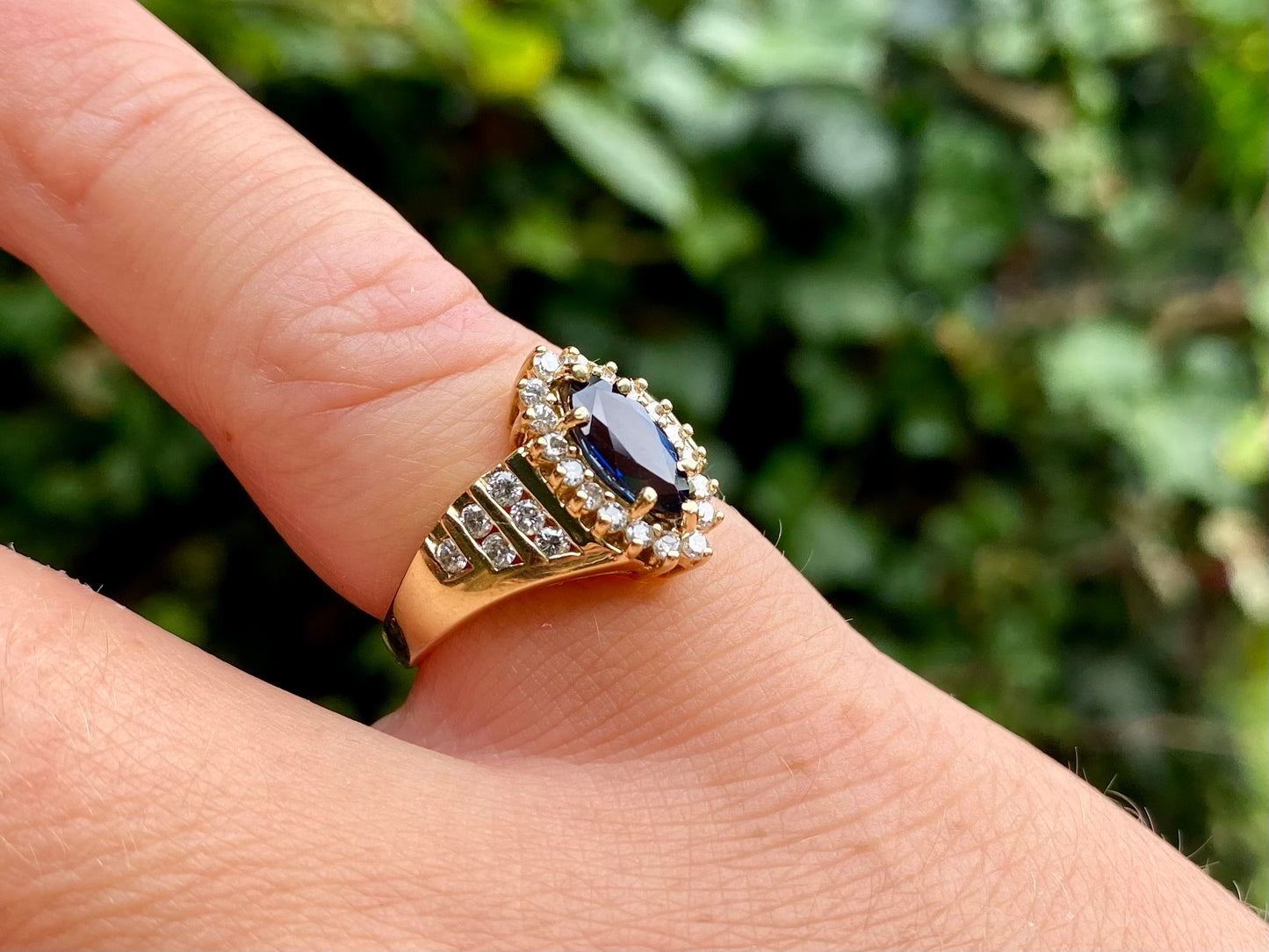 14ct Gold Sapphire & Diamond Ring