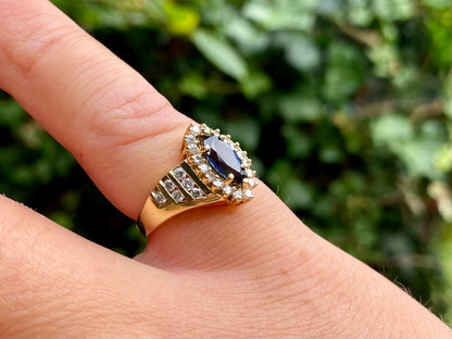 14ct Gold Sapphire & Diamond Ring