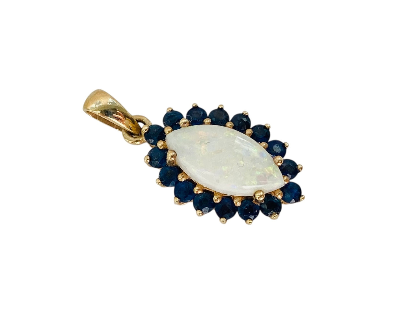 9ct Gold Opal & Sapphire Pendant