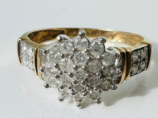 9ct Gold Diamond Cluster Ring