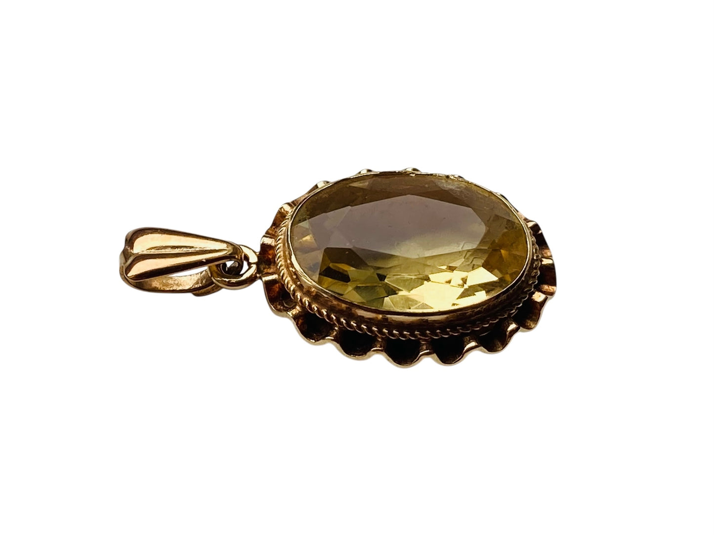 Vintage 9ct Gold Citrine Pendant