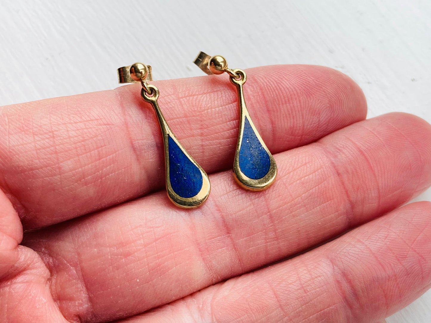 9ct Gold Lapis Lazuli Earrings