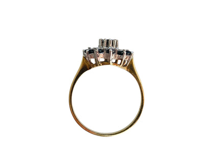 Vintage 9ct Gold Sapphire & Diamond Ring
