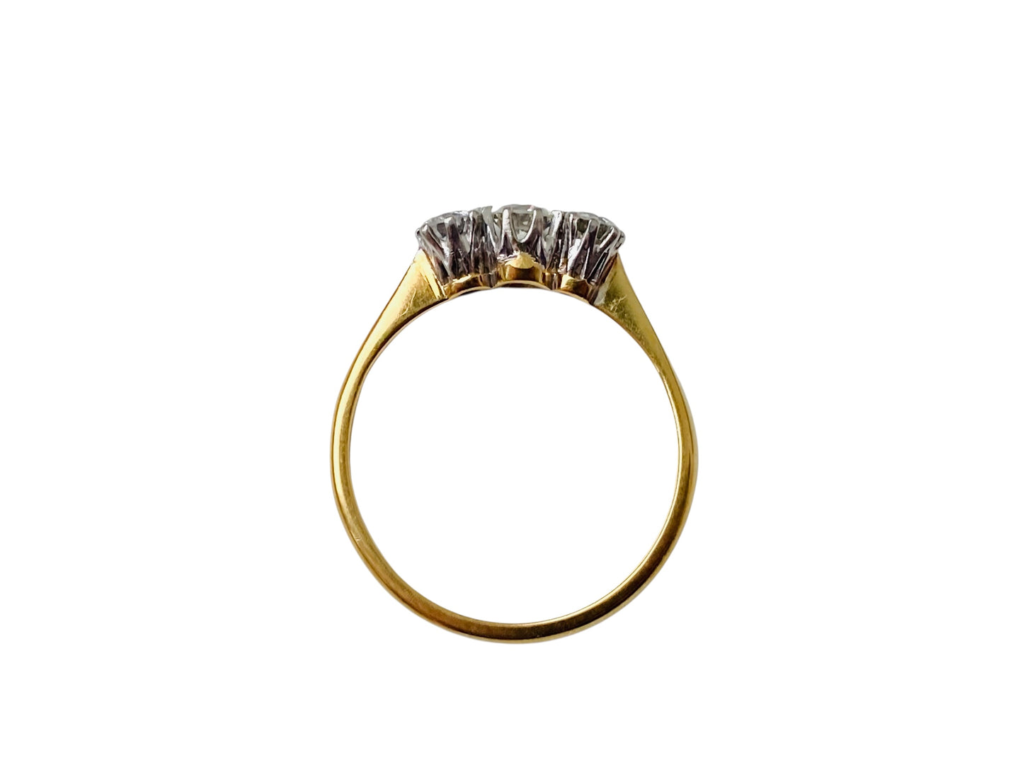 Vintage 18ct Gold Three-Stone Diamond Ring