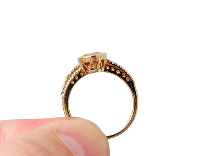 9ct Gold Citrine & Diamond Ring