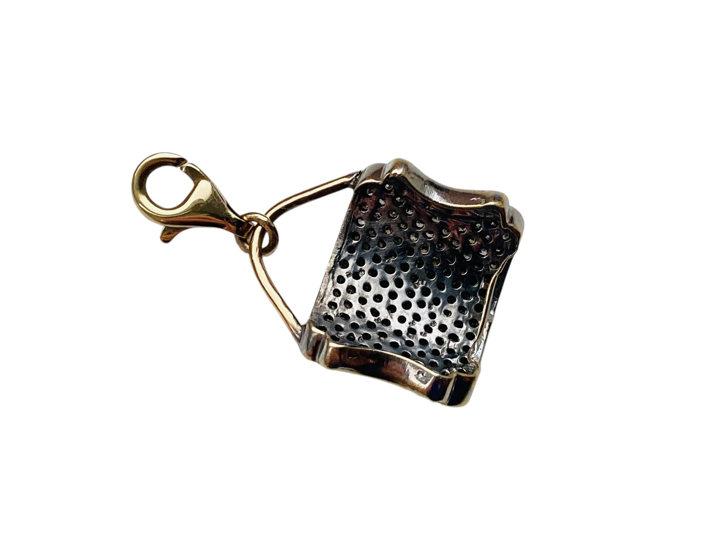 9ct Gold Diamond Handbag Clasp Pendant