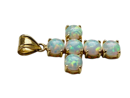 14ct Gold Opal Cross