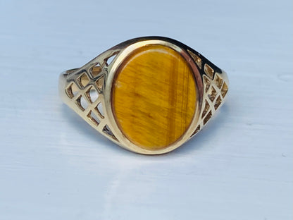 9ct Gold Tigers Eye Ring