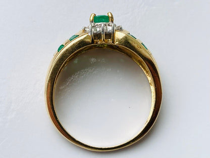 14ct Gold Emerald & Diamond Ring