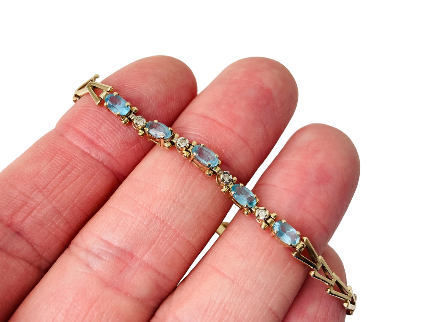 10ct Gold Topaz & Diamond Bracelet