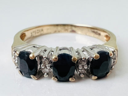 9ct Gold Sapphire & Diamond Ring
