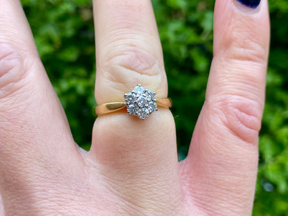 18ct Gold 0.50ct Diamond Daisy Ring