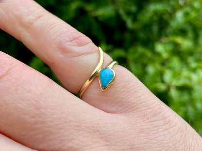 14ct Gold Turquoise Snake Ring