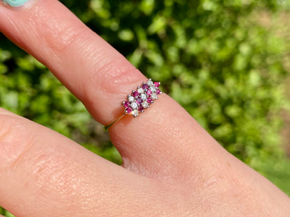 Vintage 18ct Gold Ruby & Diamond Ring