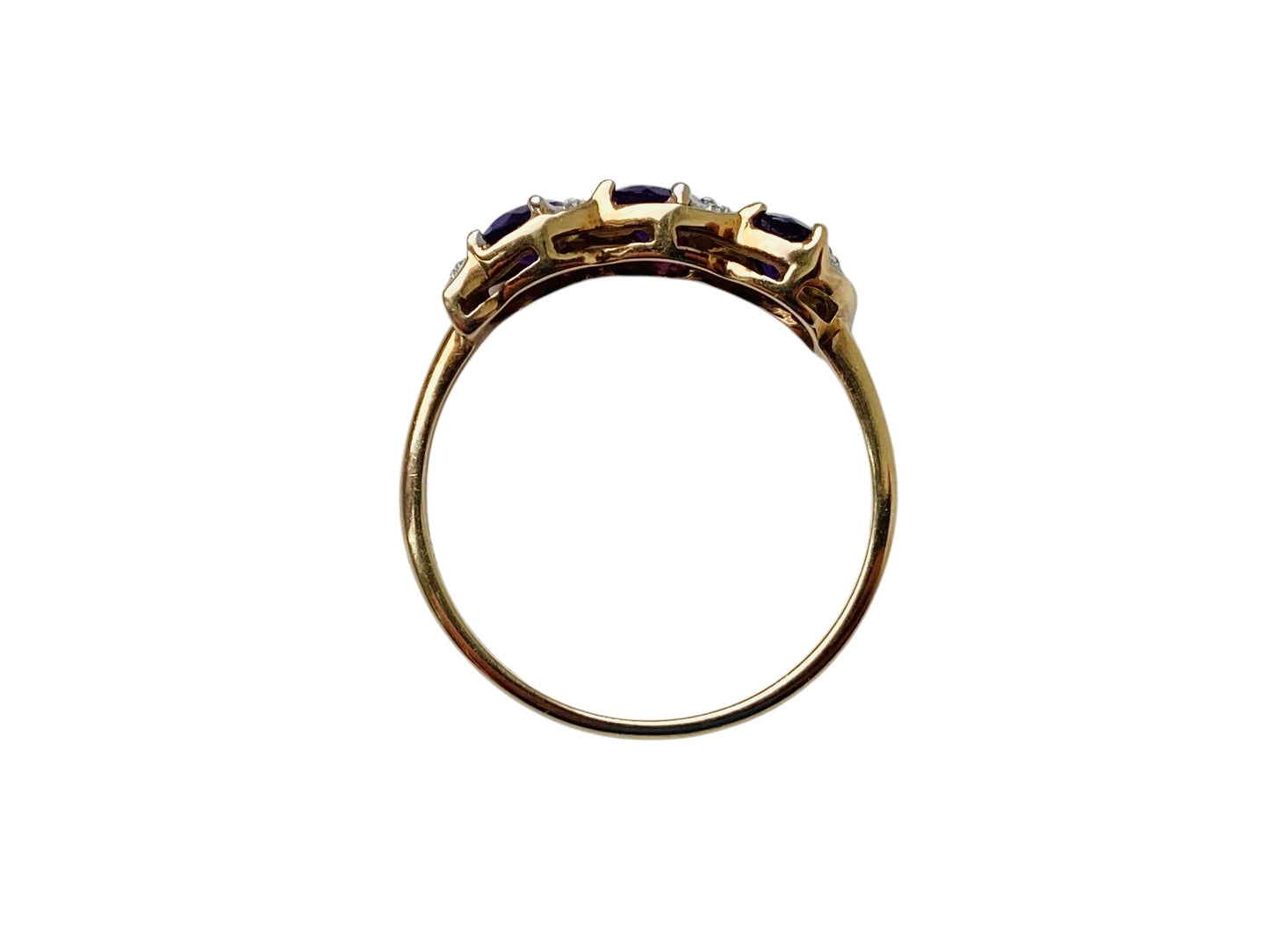 9ct Gold Amethyst & Diamond Ring