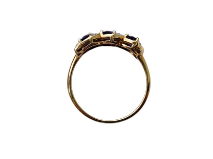9ct Gold Amethyst & Diamond Ring
