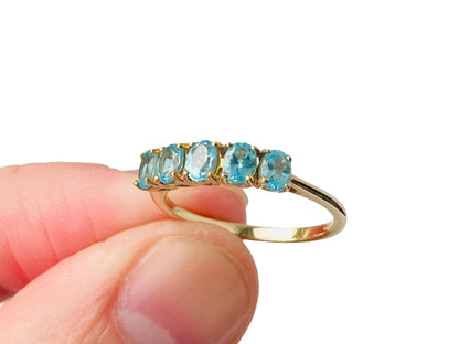 9ct Gold Blue Zircon Ring