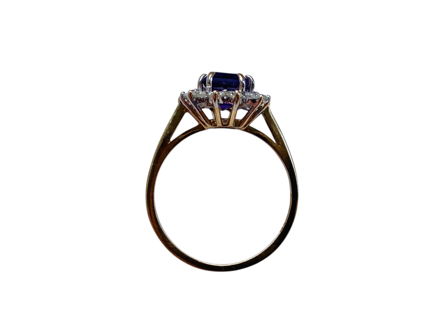 9ct Gold Amethyst & Diamond Ring