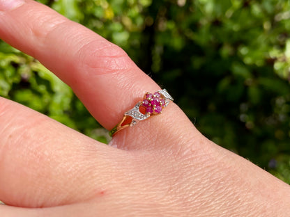 9ct Gold Ruby & Diamond Ring