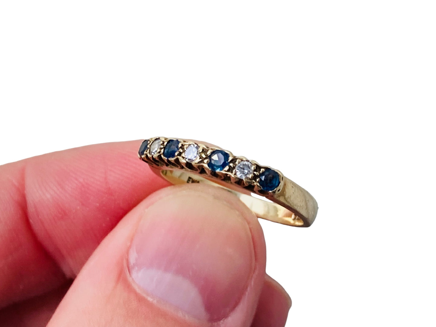 Vintage 9ct Gold Sapphire & Diamond Ring