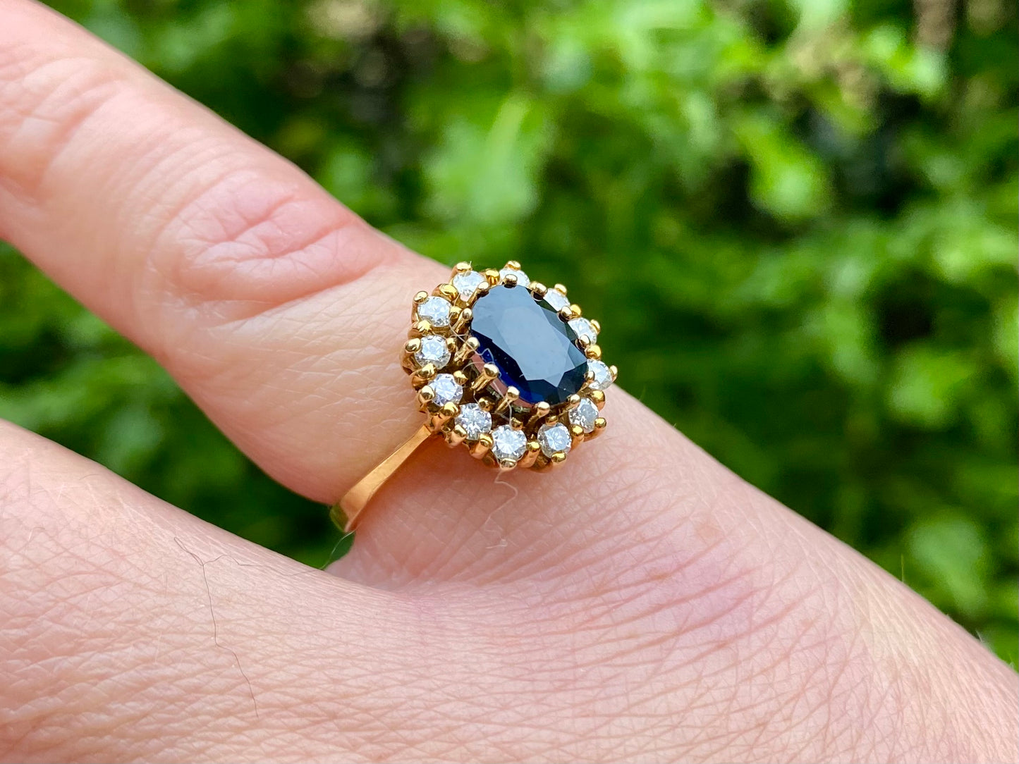 Vintage 18ct Gold Sapphire & Diamond Ring