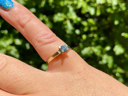 9ct Gold Blue Zircon Ring